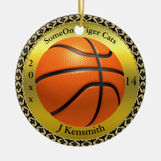 Speciaal ontwerp van de Basketball Champions Leagu Keramisch Ornament (Voorkant)