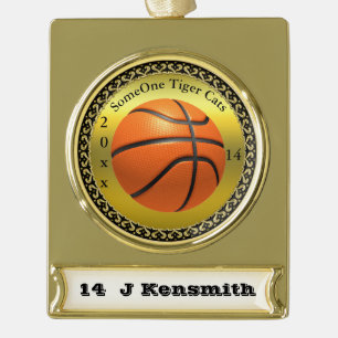 Speciaal ontwerp van de Basketball Champions Leagu Verguld Banner Ornament