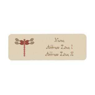Speciaal ontwerp van de limonigheidsdragonfly-rood etiket