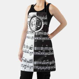Speciaal ontwerp van de muziekscore schort
