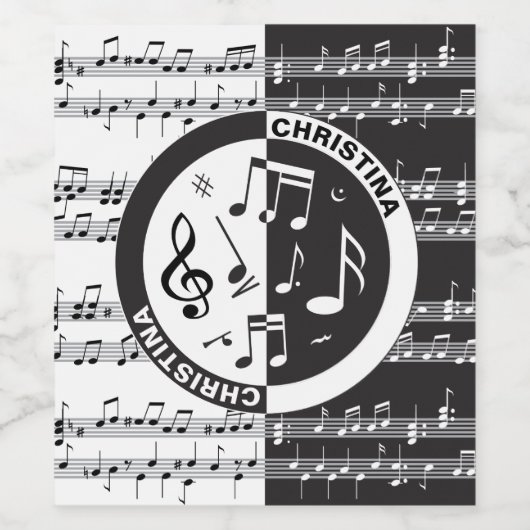 Speciaal ontwerp van de muziekscore wijn etiket (Enkel label)