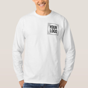 Speciaal ontwerp van logo op shirt met lange besch