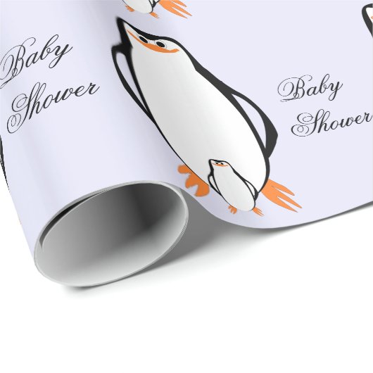 Speciaal ontwerp van pinguïn Baby shower Cadeaupapier (Rol Hoek)