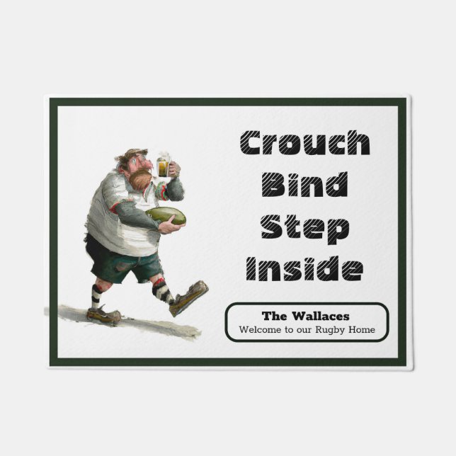 Speciaal ontworpen deurmat van Rugby Enthusiast (Voorkant)