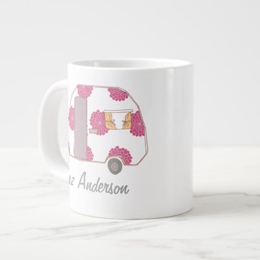 Speciaal ontworpen Retro Caravan Eigenaar Jumbo-Mo Jumbo Mok (Voorkant links)