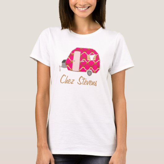 Speciaal ontworpen Retro-ontwerpcaravan Eigenaar-T T-shirt (Voorkant)