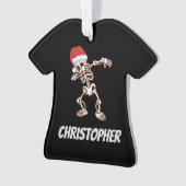 Speciaal ontworpen Santa Hat Skeleton Ornament (voorkant)