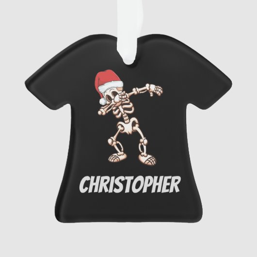 Speciaal ontworpen Santa Hat Skeleton Ornament (voorkant)