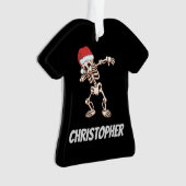Speciaal ontworpen Santa Hat Skeleton Ornament (voorkant)