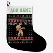Speciaal ontworpen tandbrood Man Ugly Sweater Grote Kerstsok (Voorkant)