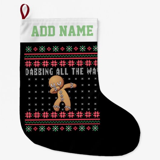 Speciaal ontworpen tandbrood Man Ugly Sweater Grote Kerstsok (Voorkant)