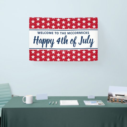 Speciaal op 4 juli uitgeruste sterren en stripes spandoek (Beurs)