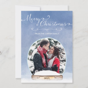 Speciaal op foto sneeuw Wereldbol voor fijne kerst Aankondiging