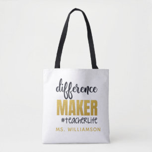 Speciaal op maat gemaakte Canvas tas van leraar