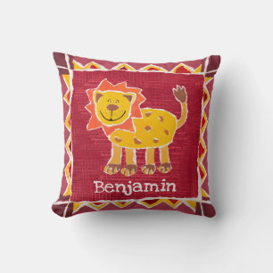 Speciaal op maat gemaakte lioncollage Print Cushio Kussen