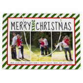 Speciaal op maat gesneden kerstgroene strepen groot cadeauzakje (Voorkant)