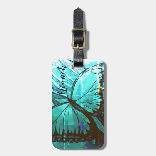 Speciaal op naam gesteld door Beauful Butterfly Bagagelabel (Voorkant verticaal)