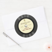 Speciaal opgenomen -microfoonvinylplaat ronde sticker (Envelop)