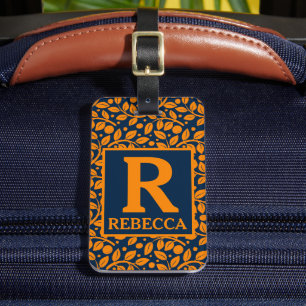 Speciaal Oranje lederen design Bagagelabel