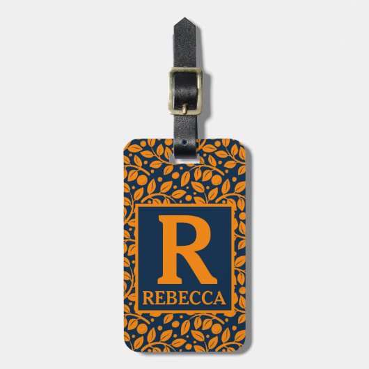 Speciaal Oranje lederen design Bagagelabel (Voorkant verticaal)