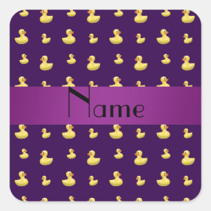Speciaal paarse rubbereenden patroon vierkante sticker