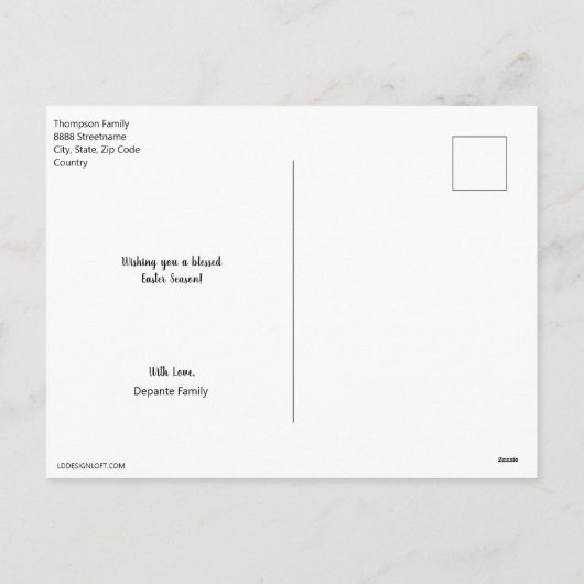 Speciaal paaswerk van het Kind Feestdagenkaart (Achterkant)