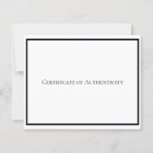 Speciaal papieren authenticiteitscertificaat (Achterkant)