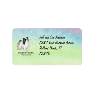 Speciaal Papillon Dog Art-adres Etiket