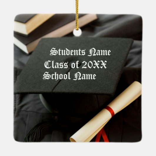 Speciaal Pet Diploma Afstuderen Keramisch Ornament (Achterkant)