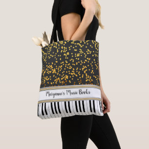 Speciaal Piano Keys Gold Polka Dots Pattern Draagtas