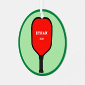 Speciaal Pickleball Keepomwille Metalen Ornament (Voorkant links)