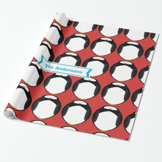Speciaal pinguïn-verlooppapier cadeaupapier (Uitgerold)