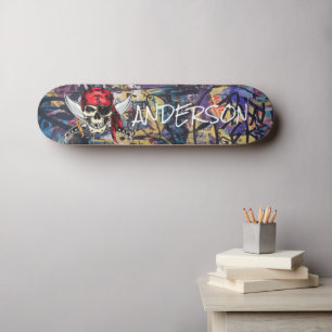 Speciaal piraat schedel skateboard