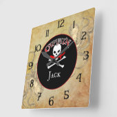 Speciaal piraatkapitein vierkante klok (Hoek)