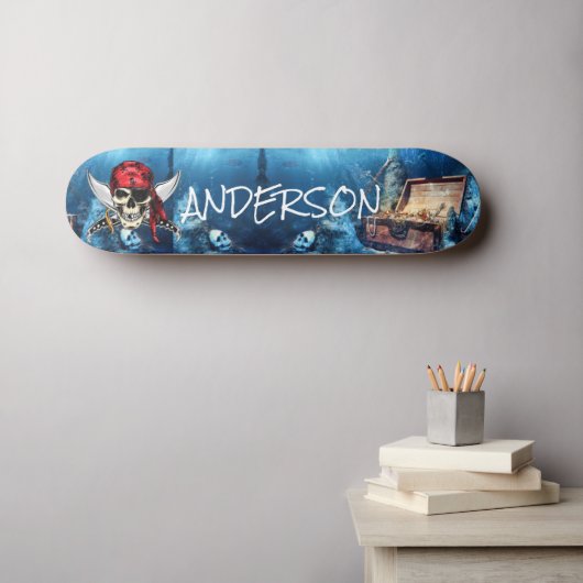 Speciaal piraatschildpad skateboard (Muurkunst (Horizontaal))