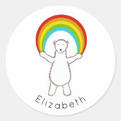 Speciaal Polair Beer en regenboog Ronde Sticker (Voorkant)