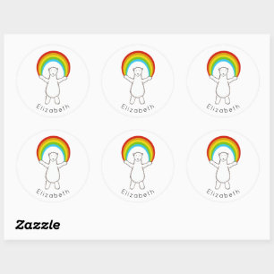 Speciaal Polair Beer en regenboog Ronde Sticker