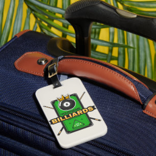 Speciaal Pool Hall NAME 8 Ball Crown Billiards Bagagelabel