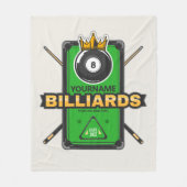 Speciaal Pool Hall NAME 8 Ball Crown Billiards Fleece Deken (Voorkant)