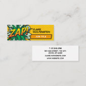 Speciaal Pop Art Comic Book ZAP Mini Visitekaartje (Voorkant / Achterkant)