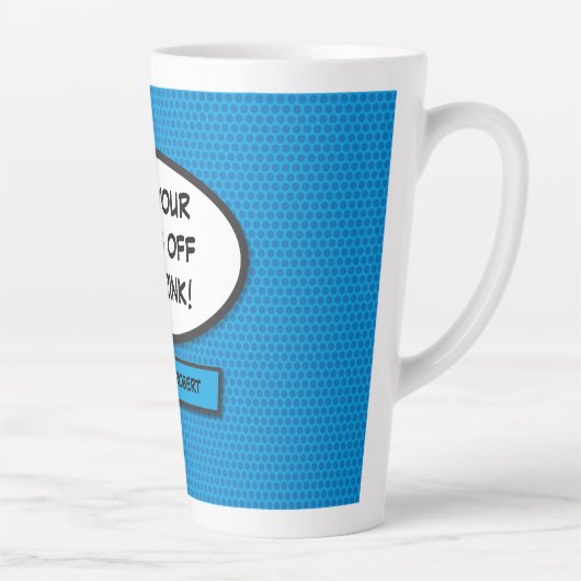 Speciaal Pop Kunstkomisch Boek Speech Bubble Latte Mok (Rechts)