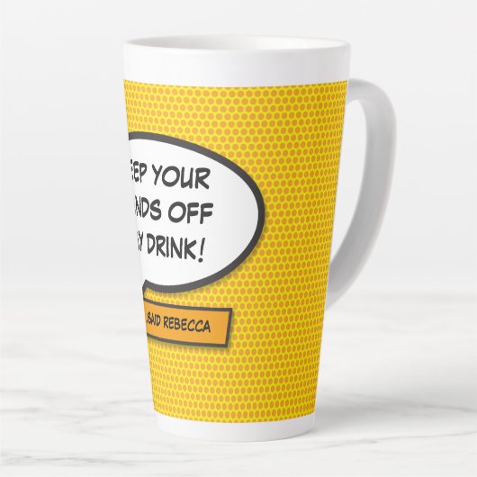 Speciaal Pop Kunstkomisch Boek Speech Bubble Latte Mok (Rechterhoek)