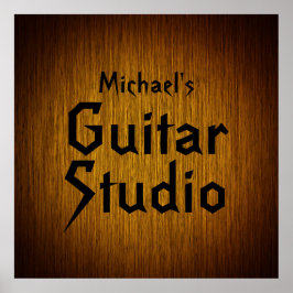 Speciaal Poster Guitar Studio op Sunburst Wood