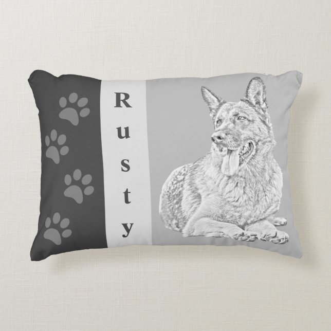 Speciaal potlood German Shepherd Accent Pillow Kussen (Voorkant)