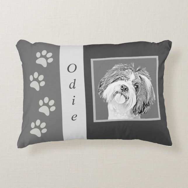 Speciaal  potlood Shih Tzu Accent Pillow Accent Kussen (Voorkant)
