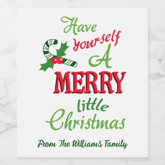 Speciaal prettig kerstfeest wijn etiket (Enkel label)