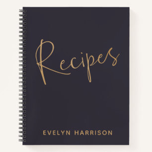 Speciaal Recipe Journal in Indigo Blue Gold Notitieboek
