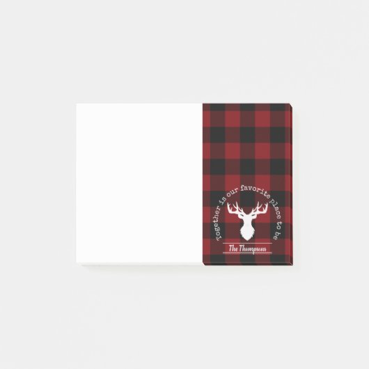 Speciaal rode en zwarte buffelcheque post-it® notes (Voorkant)