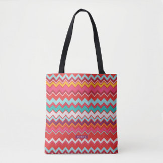 Speciaal Rode Ikat Chevron Pattern Bridesmaid Draagtas