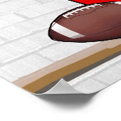 Speciaal Rode White Blue Football Jersey Poster (Hoek)